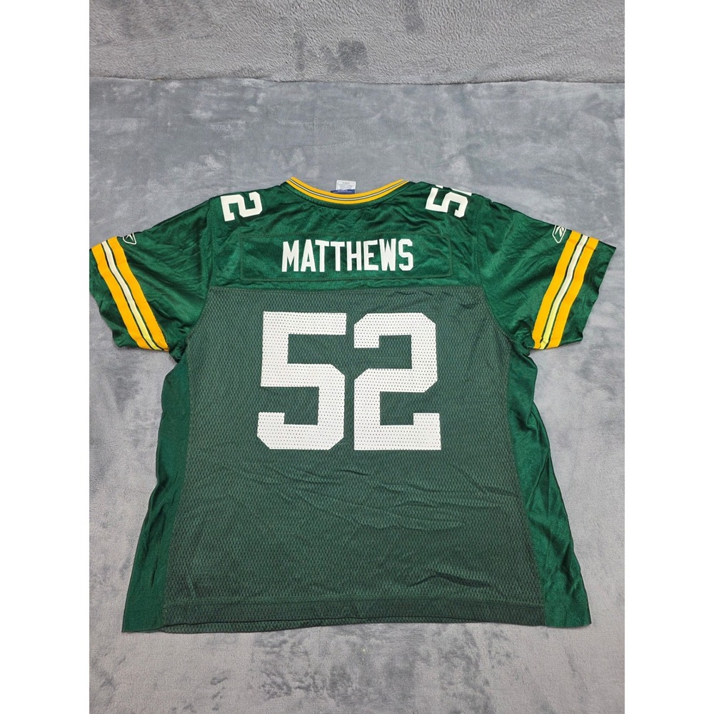 Reebok Women's Green Bay Packers Clay Matthews #52 NFL Jersey Green Size‎ XL